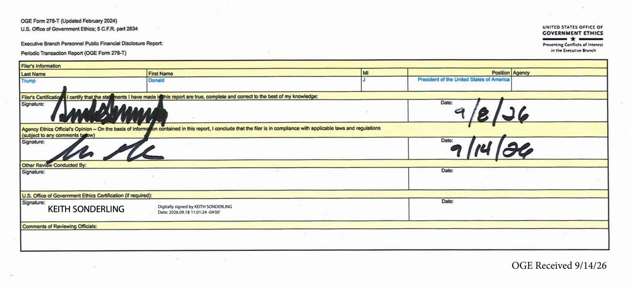 卖微软和亚马逊、买英伟达，特朗普名下账户7月千万美元调仓细节曝光